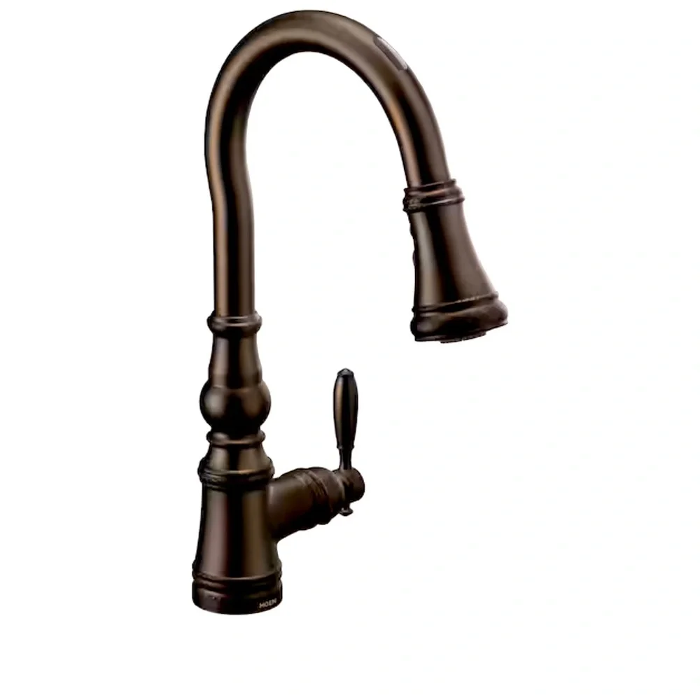 COPY - NWT MOEN Weymouth Oil Rubbed Bronze One-Handle High Arc Pulldown Bar Fau…